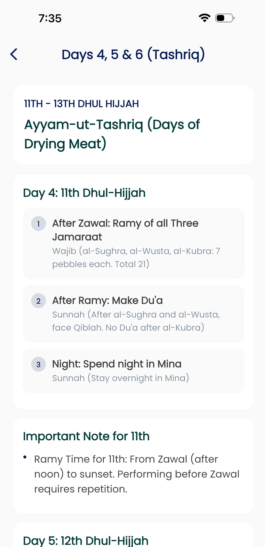 Day 4, 5 & 6 Tashriq