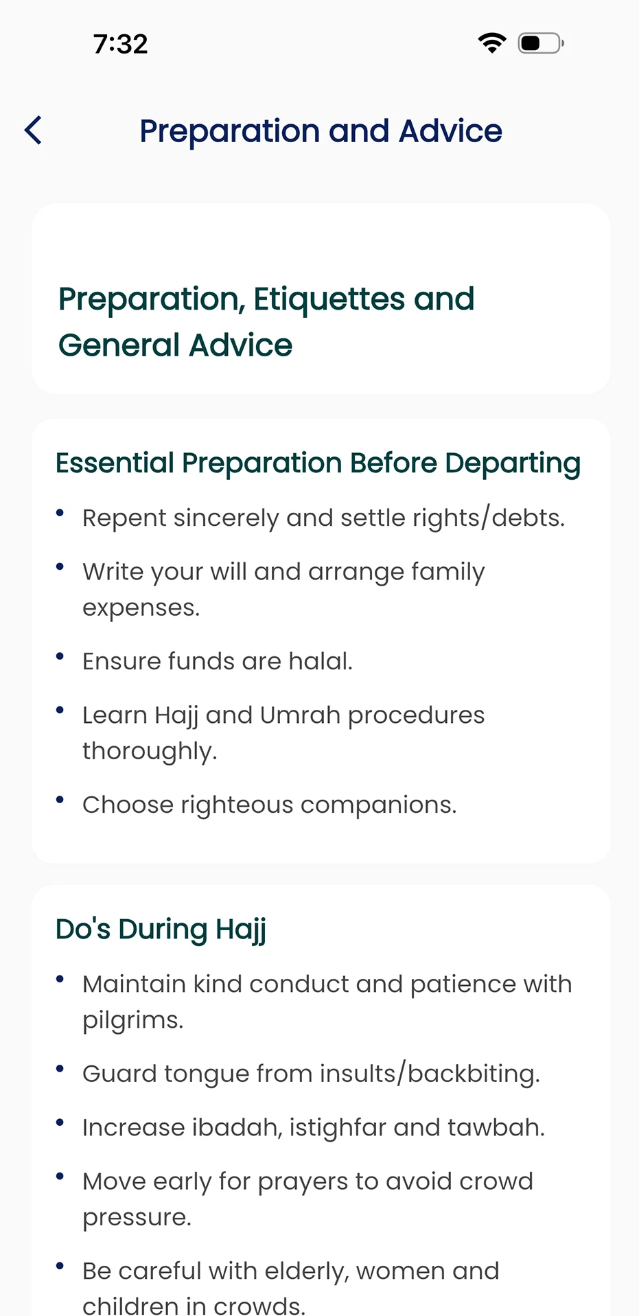 Preparation and Advice