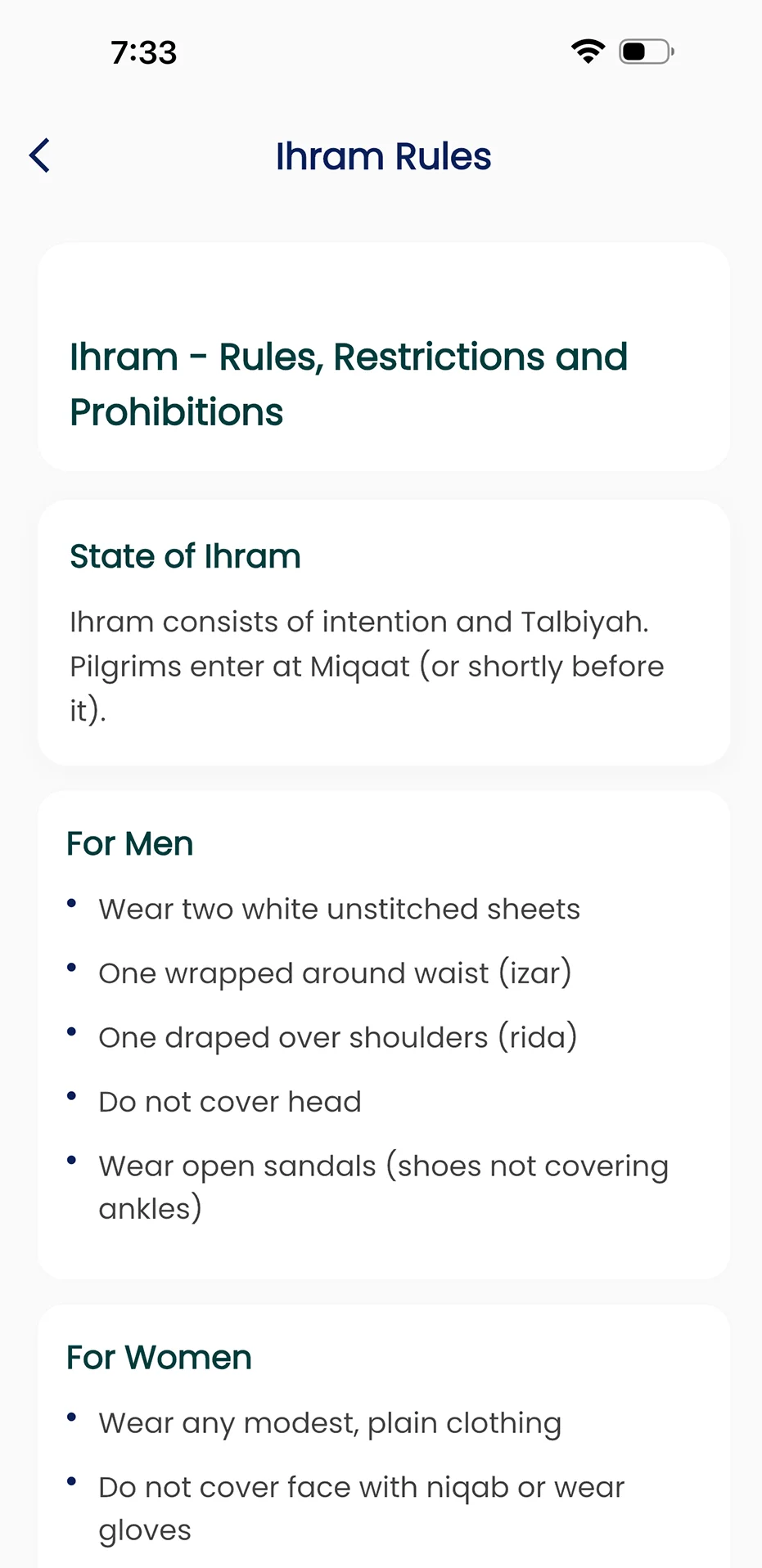 Ihram Rules